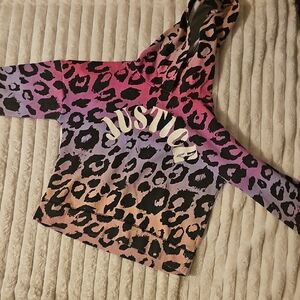 Justice Multicolor Leopard Hoodie